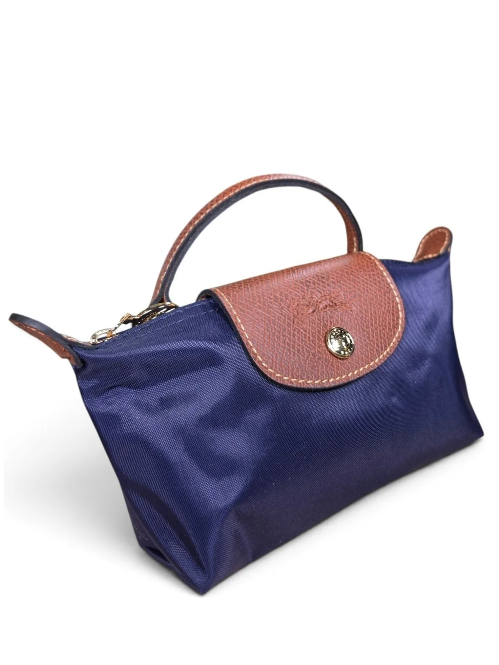 Longchamp Le Pliage Original Pouch w/ Handle - Navy Blue Mini Bag (Retail $120)
